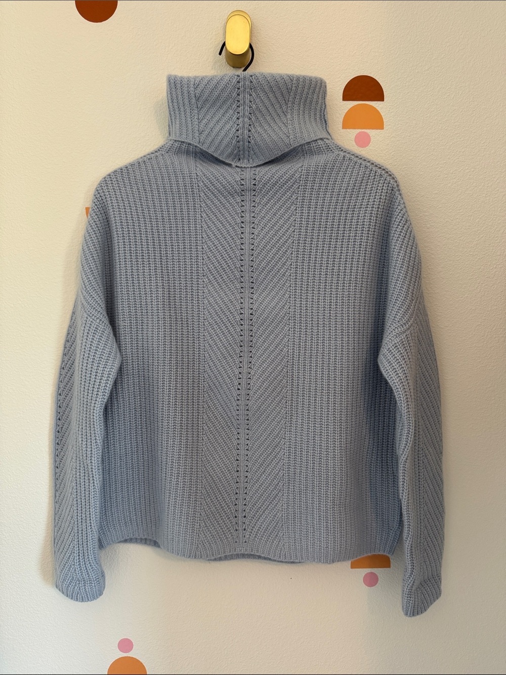 Nordstrom Light Blue Ribbed Turtleneck Sweater
